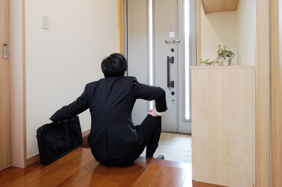 朝帰りのサラリーマン