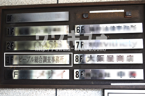 中善ビルの案内板